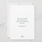 Cartes Pour Fêtes Annuelles Joyeux Noël photo avec message vert (Dos)