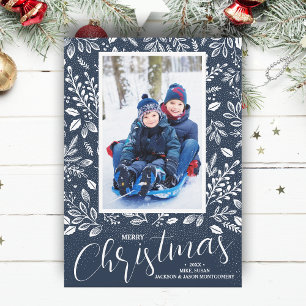Cartes Pour Fêtes Annuelles Joyeux Noël photo bleue de la Marine