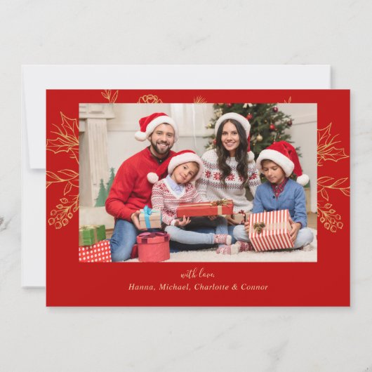 Cartes Pour Fêtes Annuelles Joyeux Noël Photo Botanique (Dos)