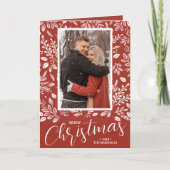 Cartes Pour Fêtes Annuelles Joyeux Noël photo botanique repliée (Devant)