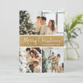 Cartes Pour Fêtes Annuelles Joyeux Noël Photo Collage (Debout devant)