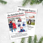 Cartes Pour Fêtes Annuelles Joyeux Noël Photo Collage Journal<br><div class="desc">Envoyez un accueil de vacances unique avec cette carte de collage photo fantastique Joyeux Noël! Doté d'un huit modèle photo dans un style journal amusant, cette carte apporte un joyeux thème "North Pole Times" avec des rayures de sucre de canne et des détails ludiques. Parfait pour partager vos souvenirs préférés...</div>