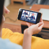 Cartes Pour Fêtes Annuelles Joyeux Noël Photo Collage Marine Script bleu