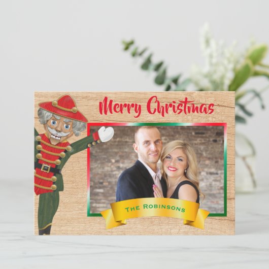Cartes Pour Fêtes Annuelles Joyeux Noël Photo Collage Nutcracker Salutation (Debout devant)