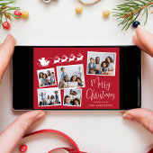 Cartes Pour Fêtes Annuelles Joyeux Noël Photo Collage Père Noël Sleigh