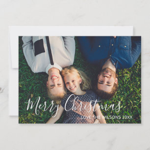 Cartes Pour Fêtes Annuelles Joyeux Noël Photo de famille avec texte