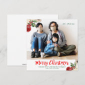 Cartes Pour Fêtes Annuelles Joyeux Noël Photo de famille personnalisée (Devant / Derrière)