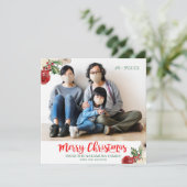 Cartes Pour Fêtes Annuelles Joyeux Noël Photo de famille personnalisée (Debout devant)