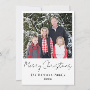 Cartes Pour Fêtes Annuelles Joyeux Noël photo de famille personnalisée moderne