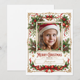 Cartes Pour Fêtes Annuelles Joyeux Noël Photo de famille vintage 
