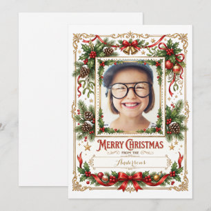 Cartes Pour Fêtes Annuelles Joyeux Noël Photo de Famille Vintage Enfant