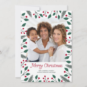 Cartes Pour Fêtes Annuelles Joyeux Noël Photo de feuillage