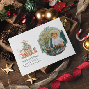 Cartes Pour Fêtes Annuelles Joyeux Noël Photo de Noël western amusant