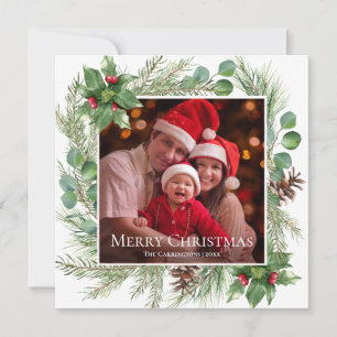 Cartes Pour Fêtes Annuelles Joyeux Noël Photo de Verdure Carré