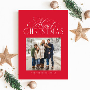 Cartes Pour Fêtes Annuelles Joyeux Noël photo élégante rouge