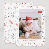 Cartes Pour Fêtes Annuelles Joyeux Noël Photo éléments de noël Ho (Devant / Derrière)