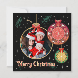 Cartes Pour Fêtes Annuelles Joyeux Noël Photo Famille amis Personnaliser