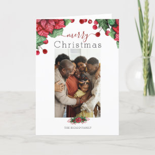 Cartes Pour Fêtes Annuelles Joyeux Noël Photo Floral Berry