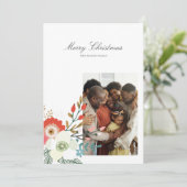 Cartes Pour Fêtes Annuelles Joyeux Noël Photo Florale (Debout devant)
