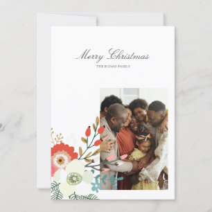 Cartes Pour Fêtes Annuelles Joyeux Noël Photo Florale