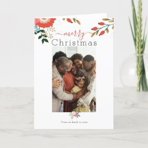 Cartes Pour Fêtes Annuelles Joyeux Noël Photo Florale