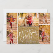 Cartes Pour Fêtes Annuelles Joyeux Noël Photo Gold (Devant)