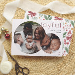 Cartes Pour Fêtes Annuelles Joyeux | Noël photo moderne 2<br><div class="desc">Répandez les fêtes avec cette carte de Noël chic et élégante! Doté de deux photos rondes, le design donne à vos moments de famille préférés une touche moderne. La photo en cercle plus petit est superposée avec art sur la photo plus grande, créant une disposition équilibrée et élégante. Le mot...</div>