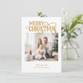 Cartes Pour Fêtes Annuelles Joyeux Noël! Photo moderne, simple (Debout devant)