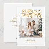 Cartes Pour Fêtes Annuelles Joyeux Noël! Photo moderne, simple (Devant / Derrière)