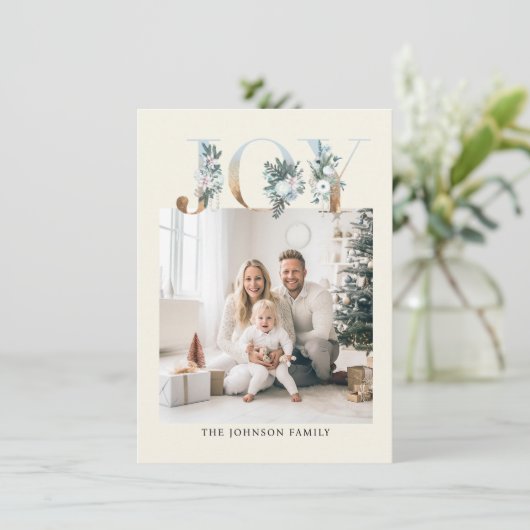 Cartes Pour Fêtes Annuelles Joyeux Noël ! Photo moderne, simple (Debout devant)