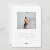 Cartes Pour Fêtes Annuelles Joyeux Noël photo nouvellement mariée Texte gris c (Dos)