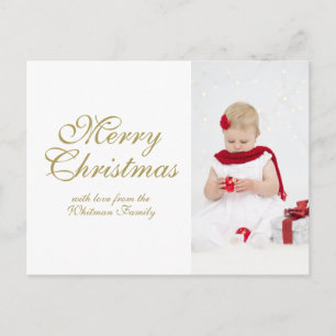 Cartes Pour Fêtes Annuelles Joyeux Noël Photo Personnalisée Blanche