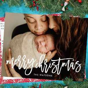 Cartes Pour Fêtes Annuelles Joyeux Noël Photo Pleine Page