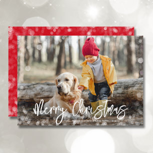 Cartes Pour Fêtes Annuelles Joyeux Noël Photo Rouge