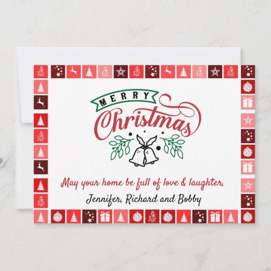 Cartes Pour Fêtes Annuelles Joyeux Noël Photo Signature personnalisée (Dos)