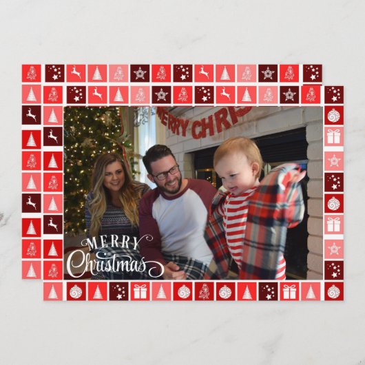 Cartes Pour Fêtes Annuelles Joyeux Noël Photo Signature personnalisée (Devant / Derrière)