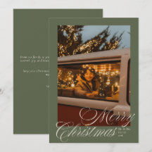 Joyeux Noël Photo Vert Écriture Élégante