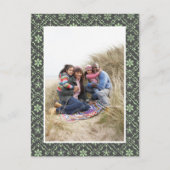 Cartes Pour Fêtes Annuelles Joyeux Noël Photo Vert Motif Élégant (Devant)