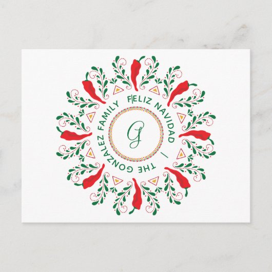 Cartes Pour Fêtes Annuelles Joyeux Noël Piment Rouge Chilien (Devant)
