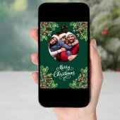 Cartes Pour Fêtes Annuelles Joyeux Noël pin vert photo année d'examen