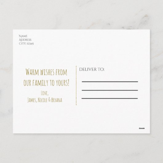 Cartes Pour Fêtes Annuelles JOYEUX NOËL Pin Vert Vacances (Dos)