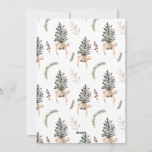 Cartes Pour Fêtes Annuelles Joyeux Noël Pine Photo (Dos)