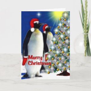 Cartes Pour Fêtes Annuelles Joyeux Noël - pingouins d'empereur