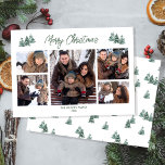 Cartes Pour Fêtes Annuelles Joyeux Noël Pins rustiques Cinq Photo<br><div class="desc">Partagez vos souvenirs en famille et entre amis avec cette carte de vacances aux pins rustiques. Il contient les mots "Joyeux Noël" dans le texte modifiable pour vous de personnaliser. Personnalisez avec cinq de vos photos préférées. La carte revient à une belle aquarelle motif de pins d'hiver.</div>
