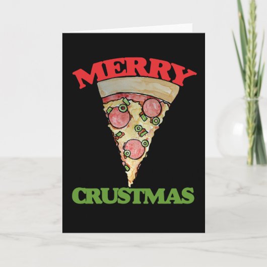 Cartes Pour Fêtes Annuelles Joyeux Noël pizza (Devant)