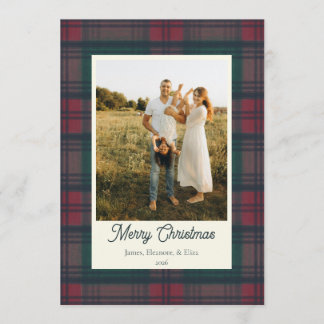 Cartes Pour Fêtes Annuelles Joyeux Noël Plaid Photo Famille