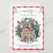 Cartes Pour Fêtes Annuelles Joyeux Noël Plaid Photo Gui (Devant)