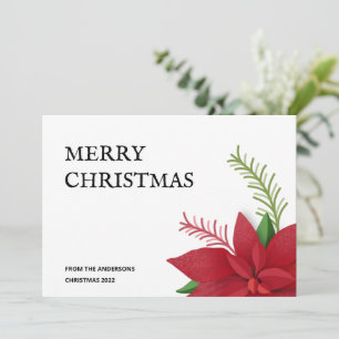 Cartes Pour Fêtes Annuelles Joyeux Noël Poinsettia