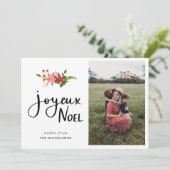 Cartes Pour Fêtes Annuelles Joyeux Noel | Poinsettia Script Photo (Debout devant)