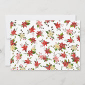 Cartes Pour Fêtes Annuelles Joyeux Noel | Poinsettia Script Photo (Dos)